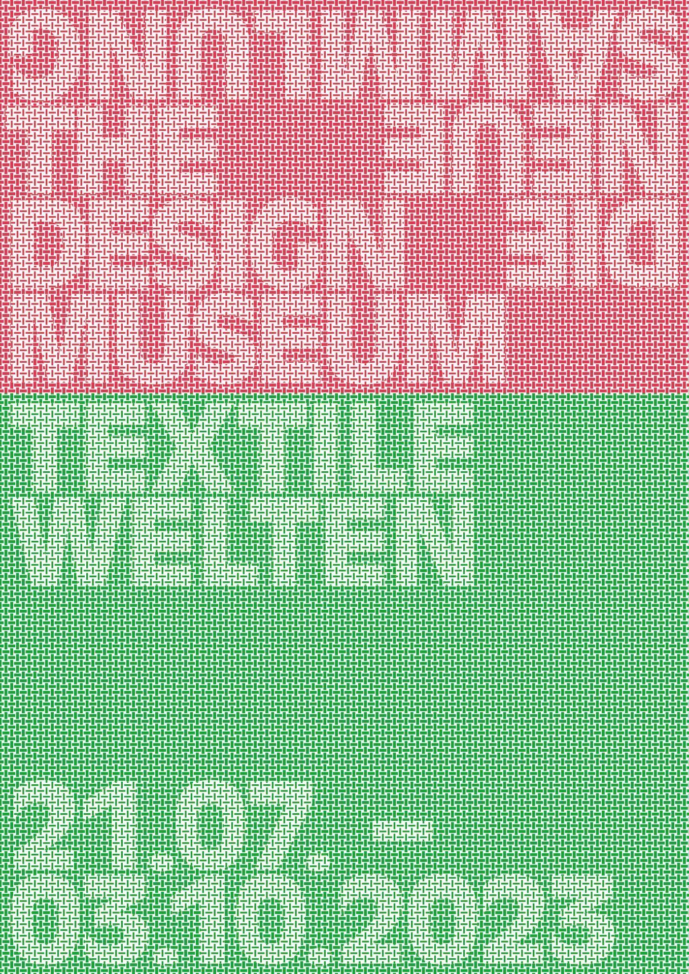 The red logo of Die Neue Sammlung. Below it is the title and exhibition period against a green background. The entire poster is covered with a textile woven pattern.