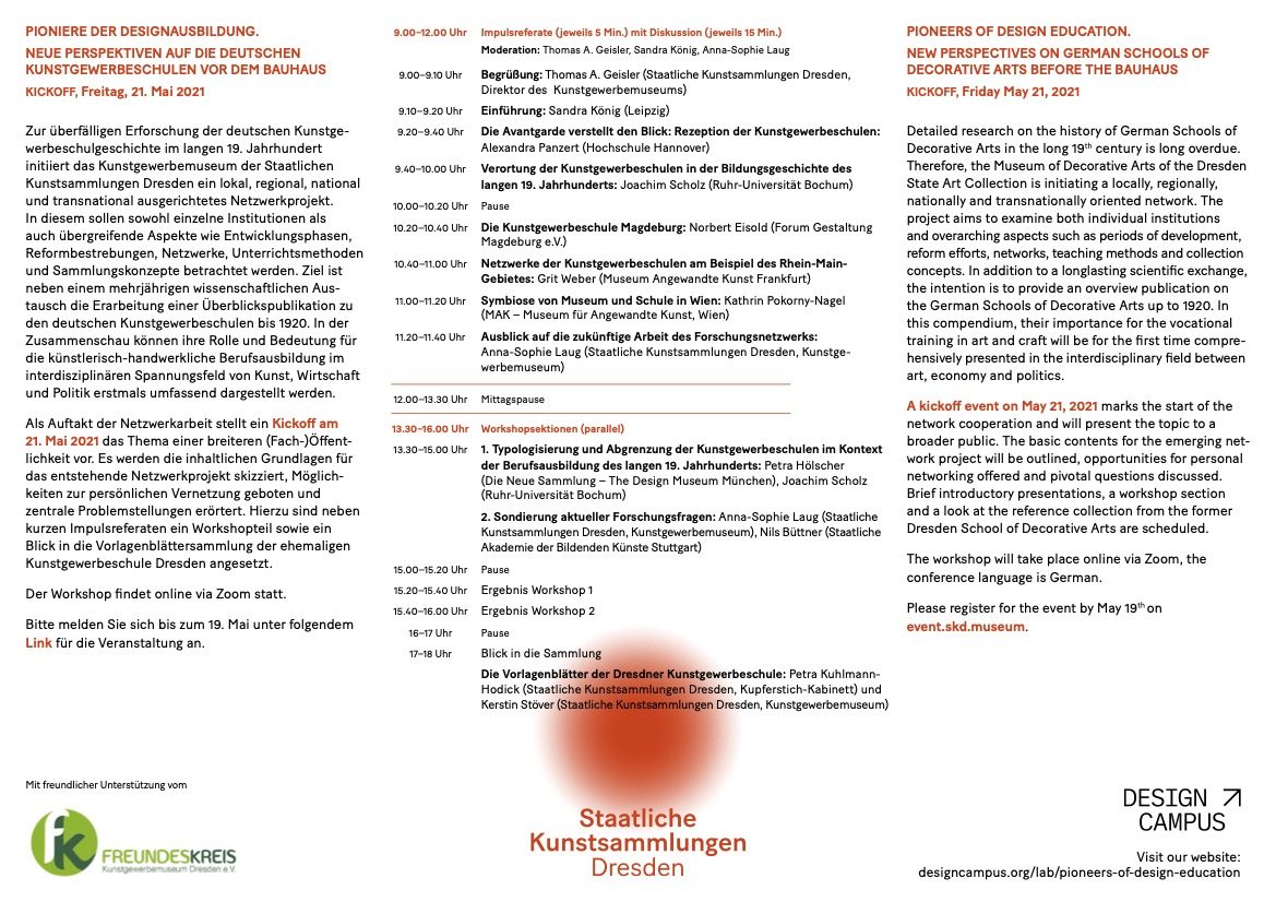 Programme for the digital kick-off event, with introductory text and list of presentations.